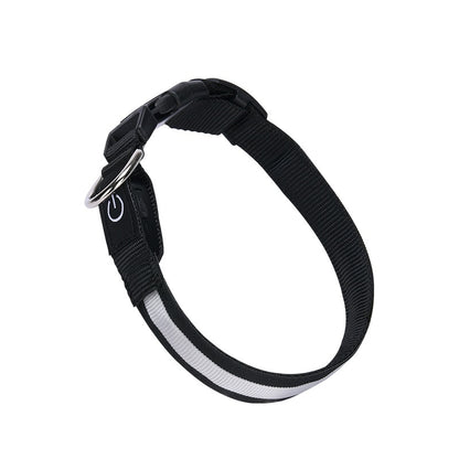 LED Luminous Nylon Fishing Line Collar with USB Charging
